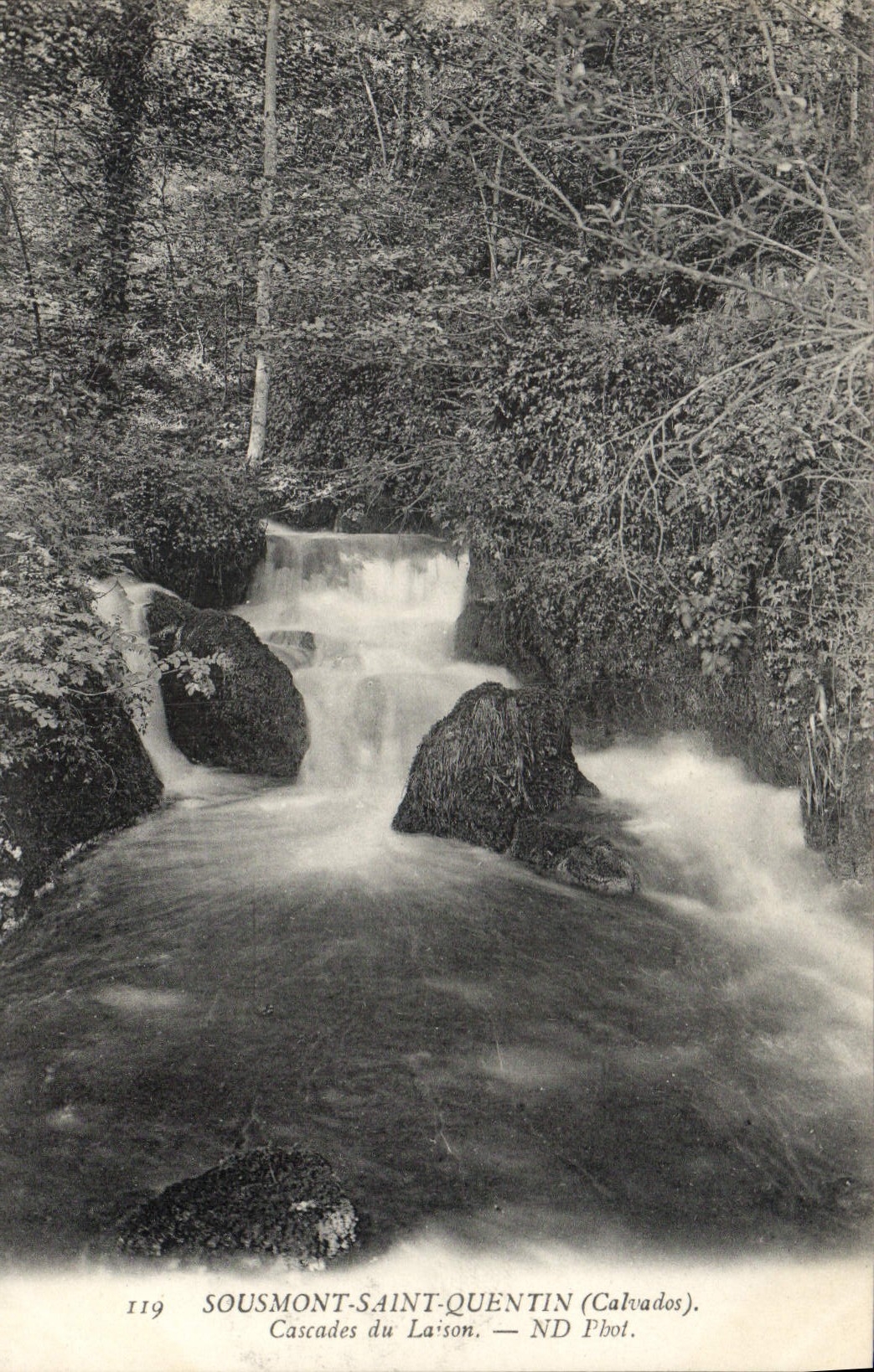CPA Sousmonts Saint Quentin Calvados Cascade du Laison