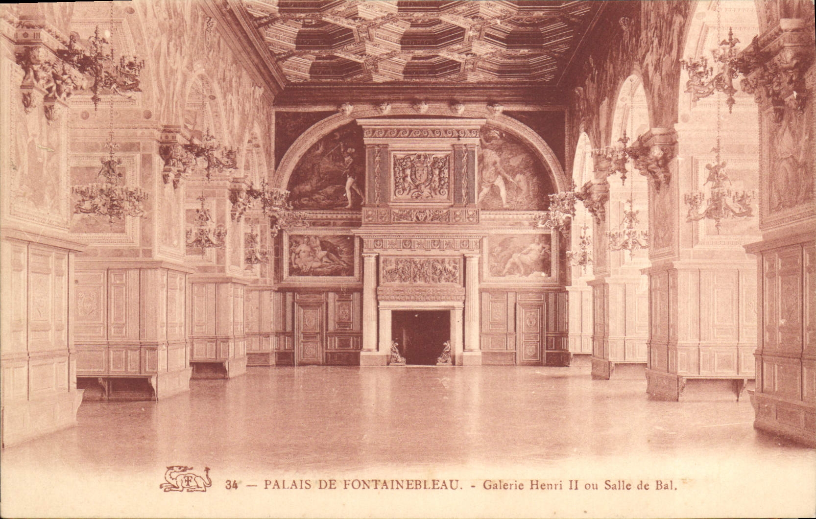 CPA Palais de Fontainebleau Galerie Henri II ou Salle de Bal 
