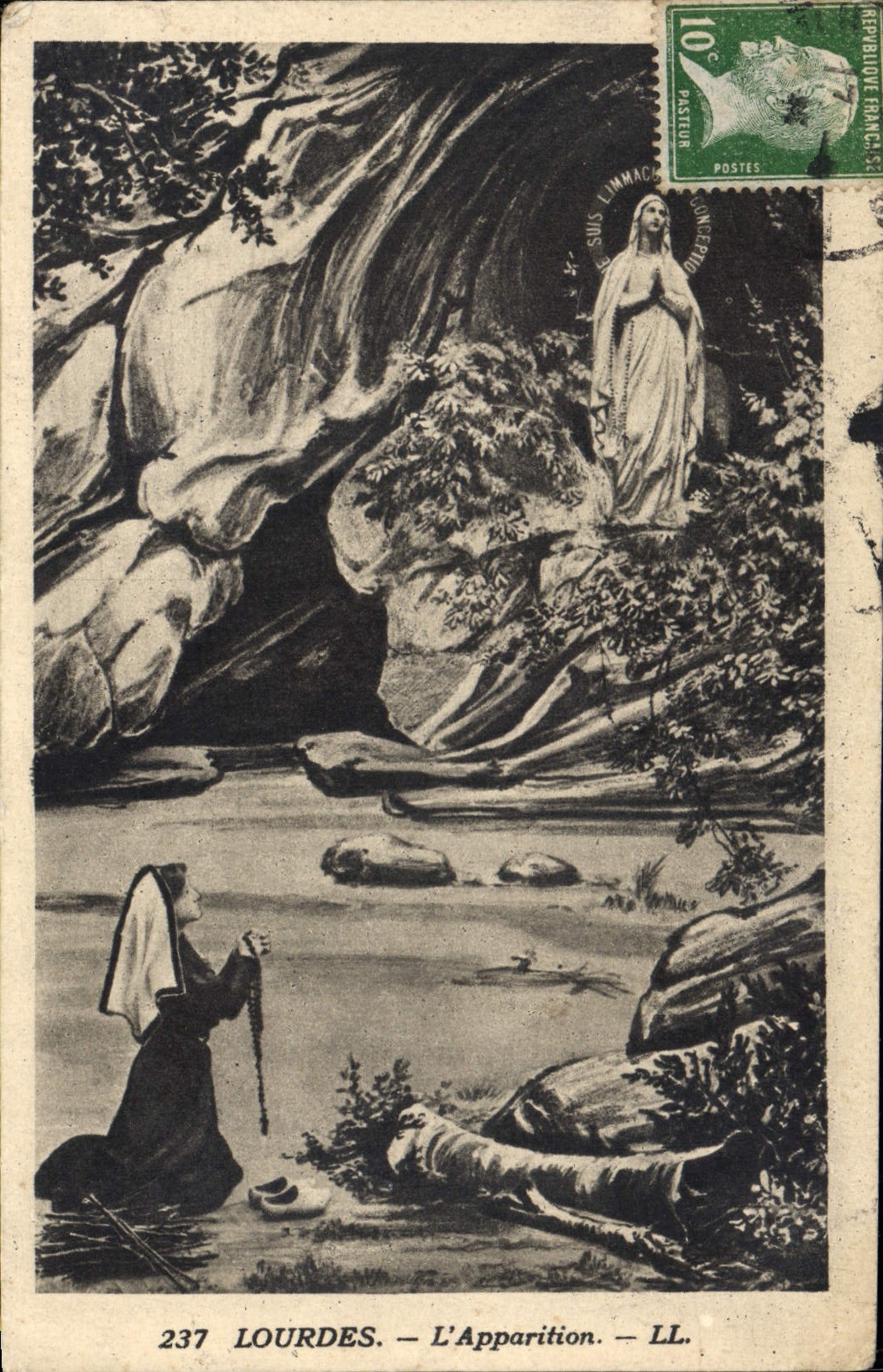 CPA Lourdes l'Apparition 