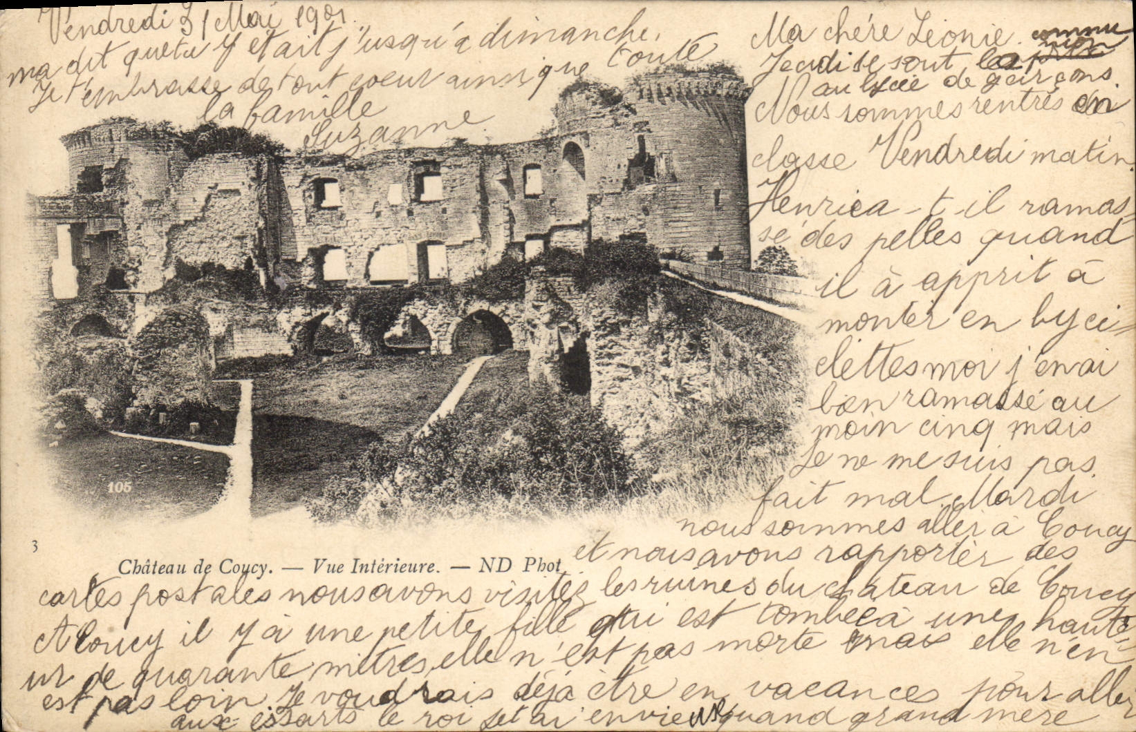 CPA Chateau de Coucy vue interieure 