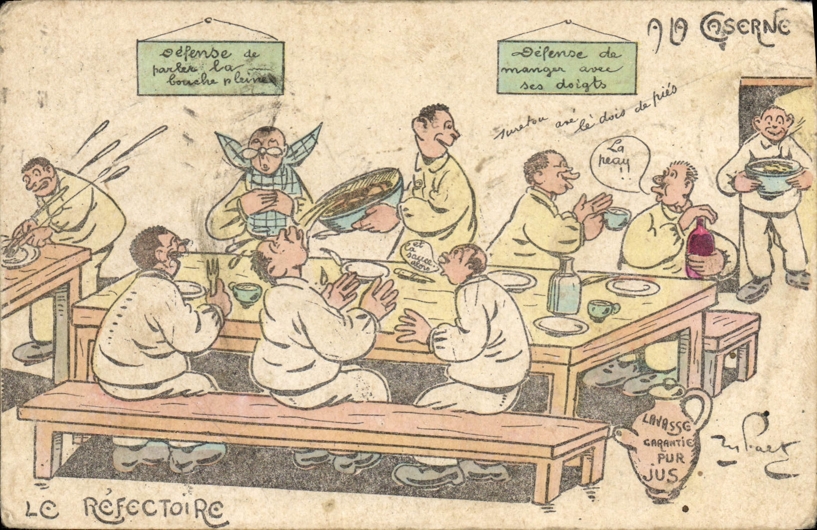 CPA La Caserne le Refectoire Militaria