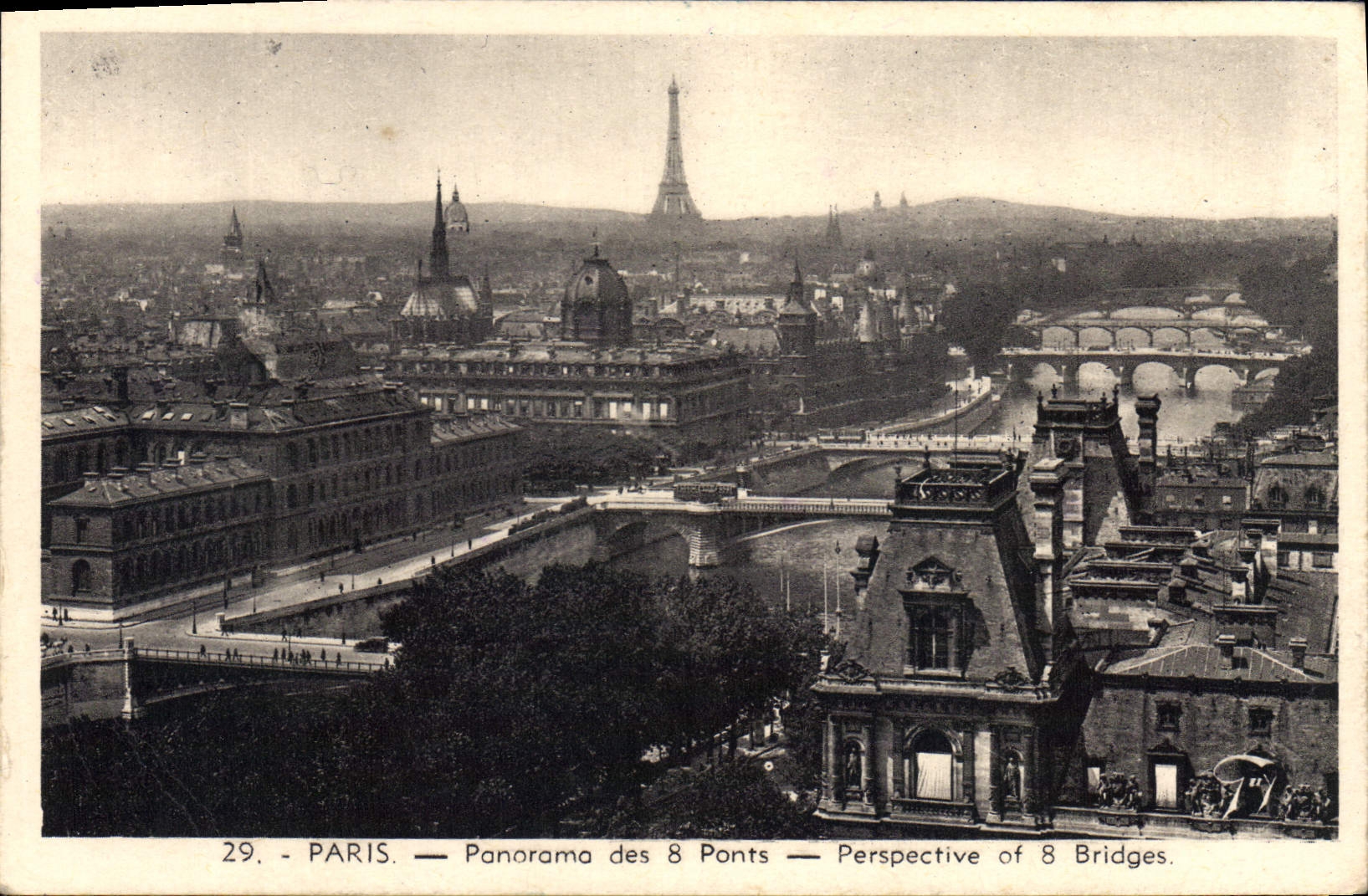 CPA Paris Panorama des 8 ponts Tour Eiffel