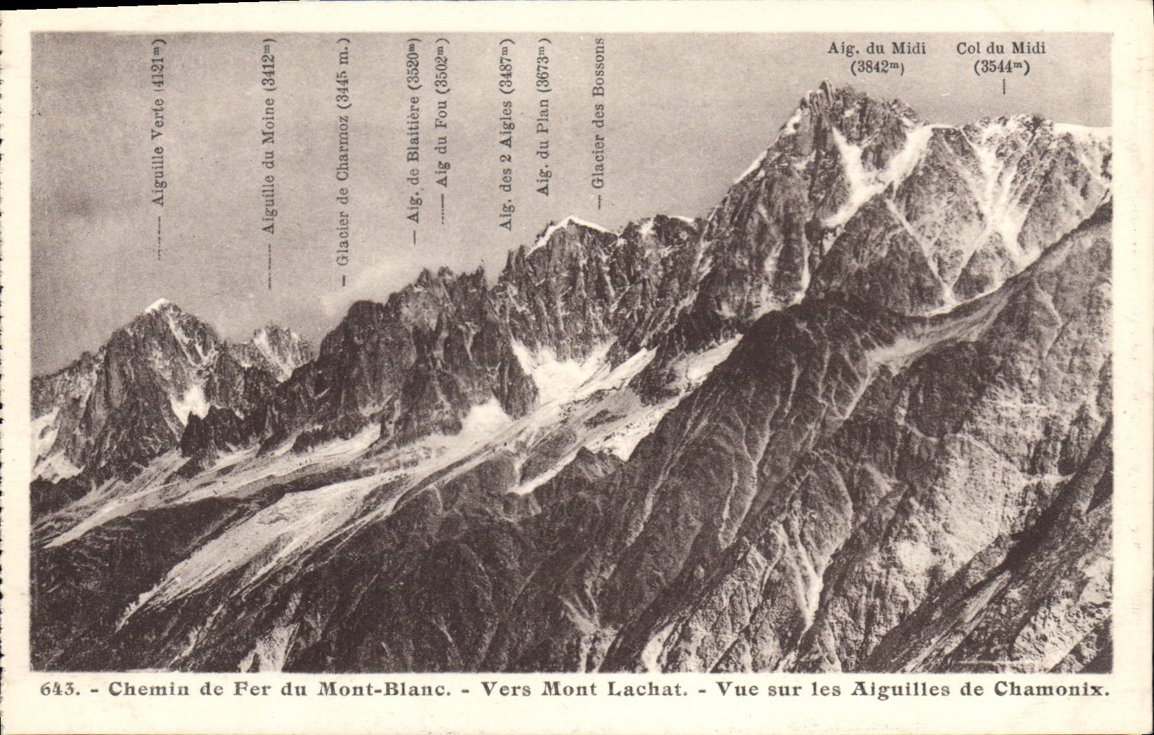 CPA Chemin de Fer du Mont Blanc Vers Mont Lachat Vue sur les Aiguilles de Chamonix