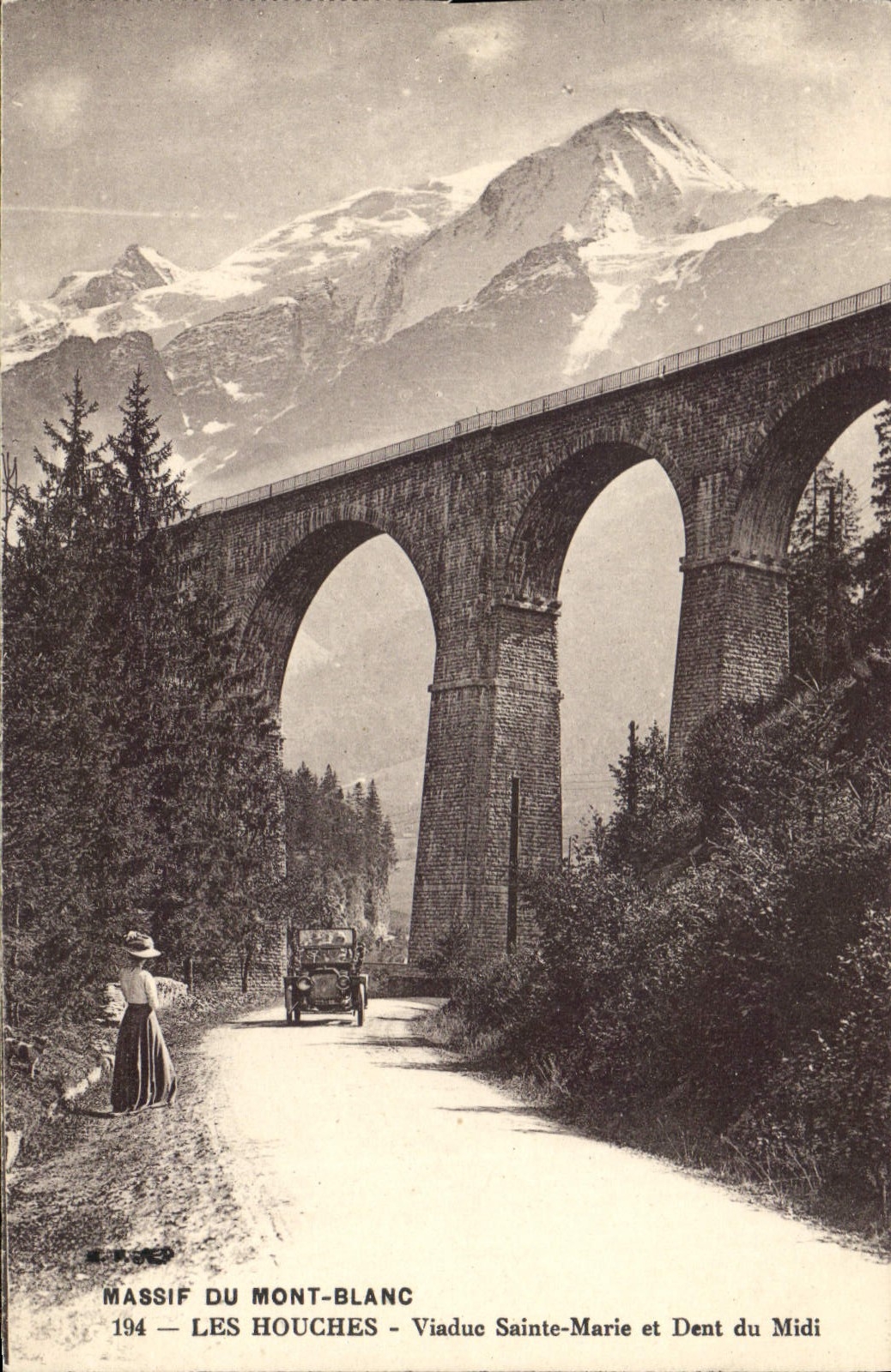 CPA Massif du Mont Blanc Les Houghes Viaduc Sainte Marie et Dent du Midi 
