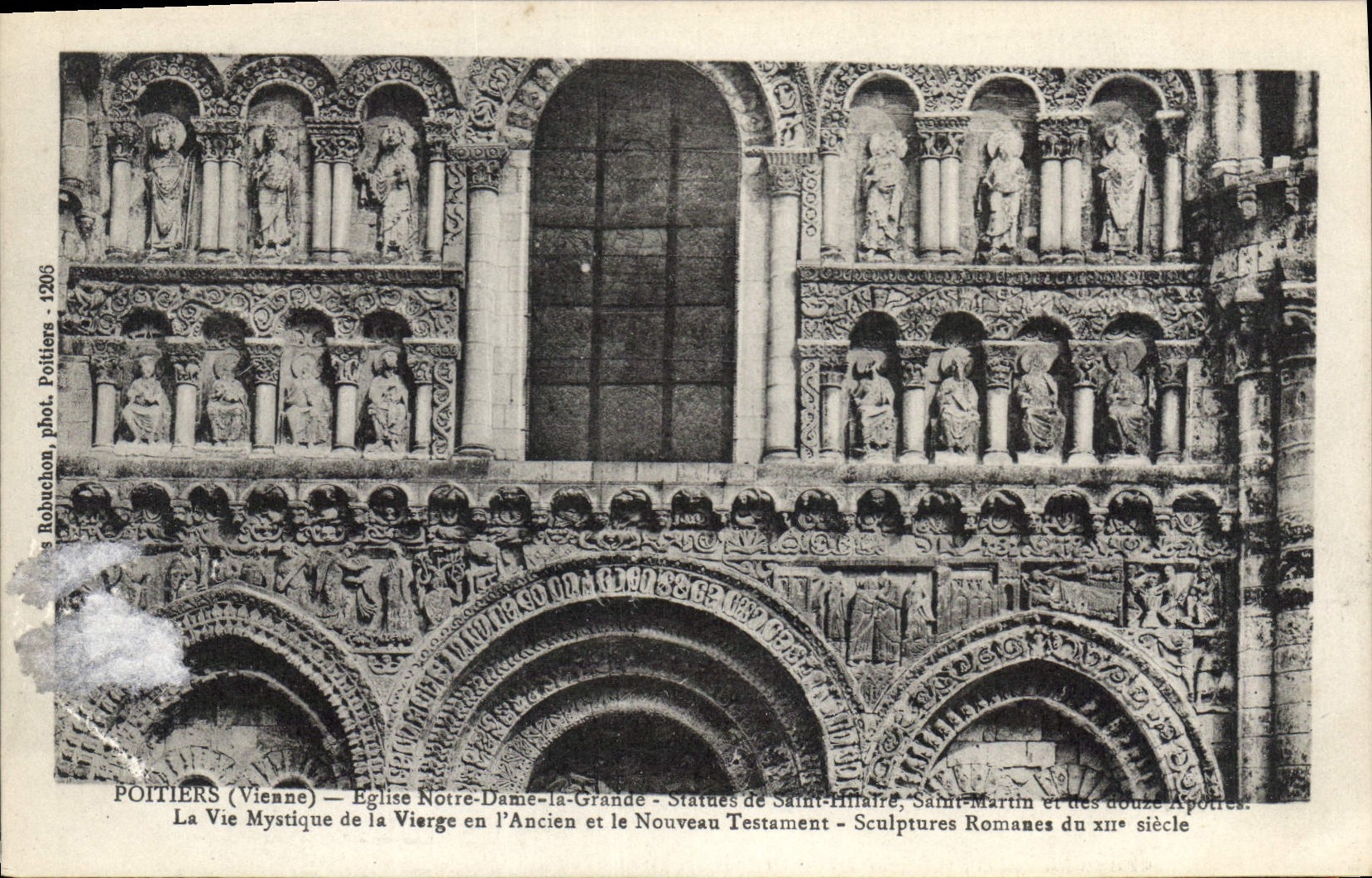 CPA Poitiers Vienne Eglise Notre Dame la Grande Statues de Sainte Hitaire La Vie Mystique de la Vier