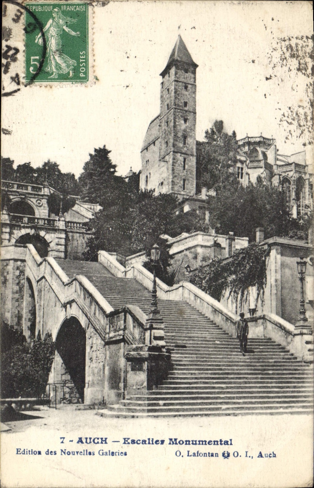 CPA Auch Escalier Monumental 