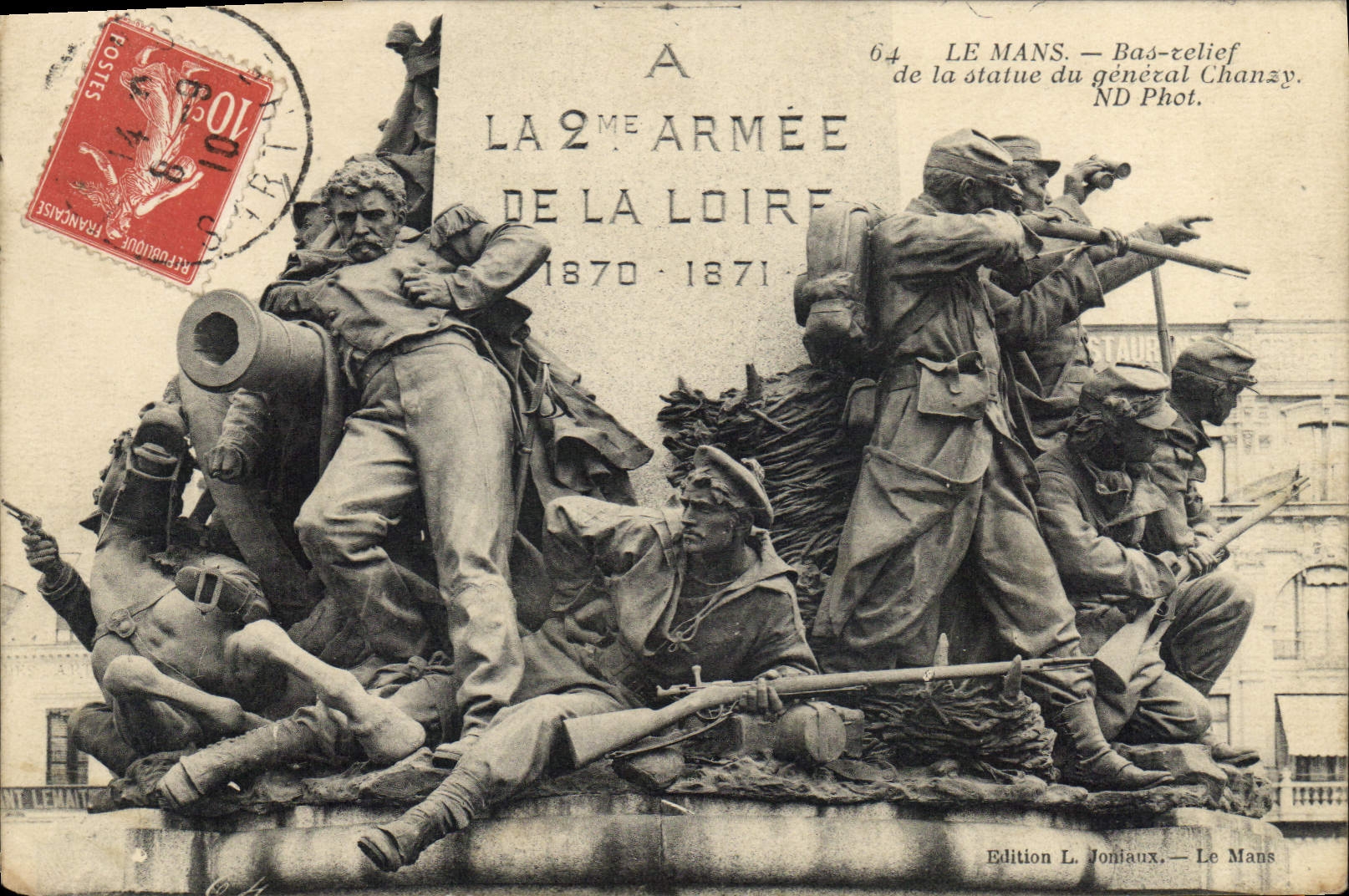 CPA Le Mans Bas relief de la statue du general Chanzy Militaria