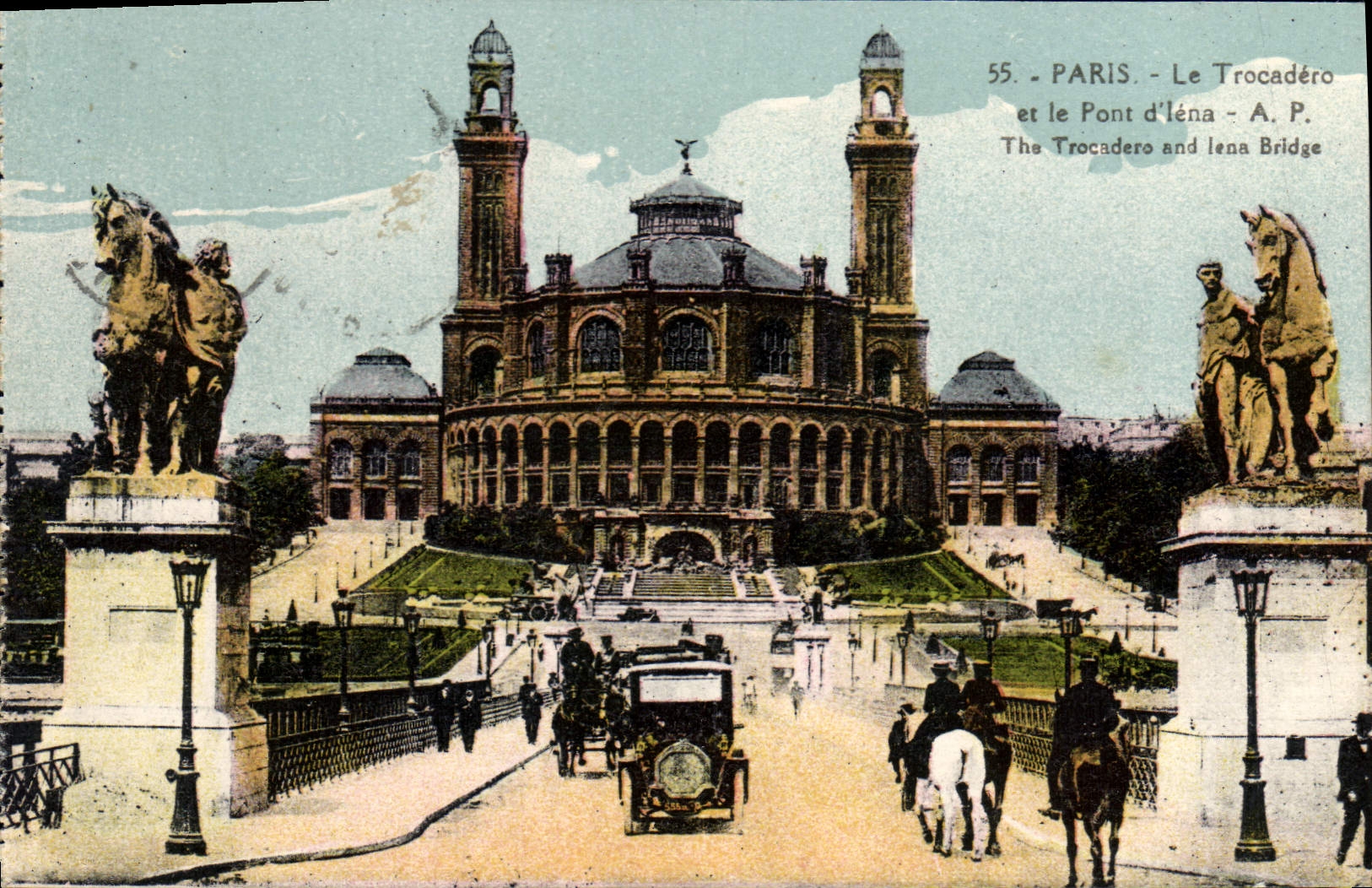 CPA Paris le Trocadero et le Pont d'Iena 