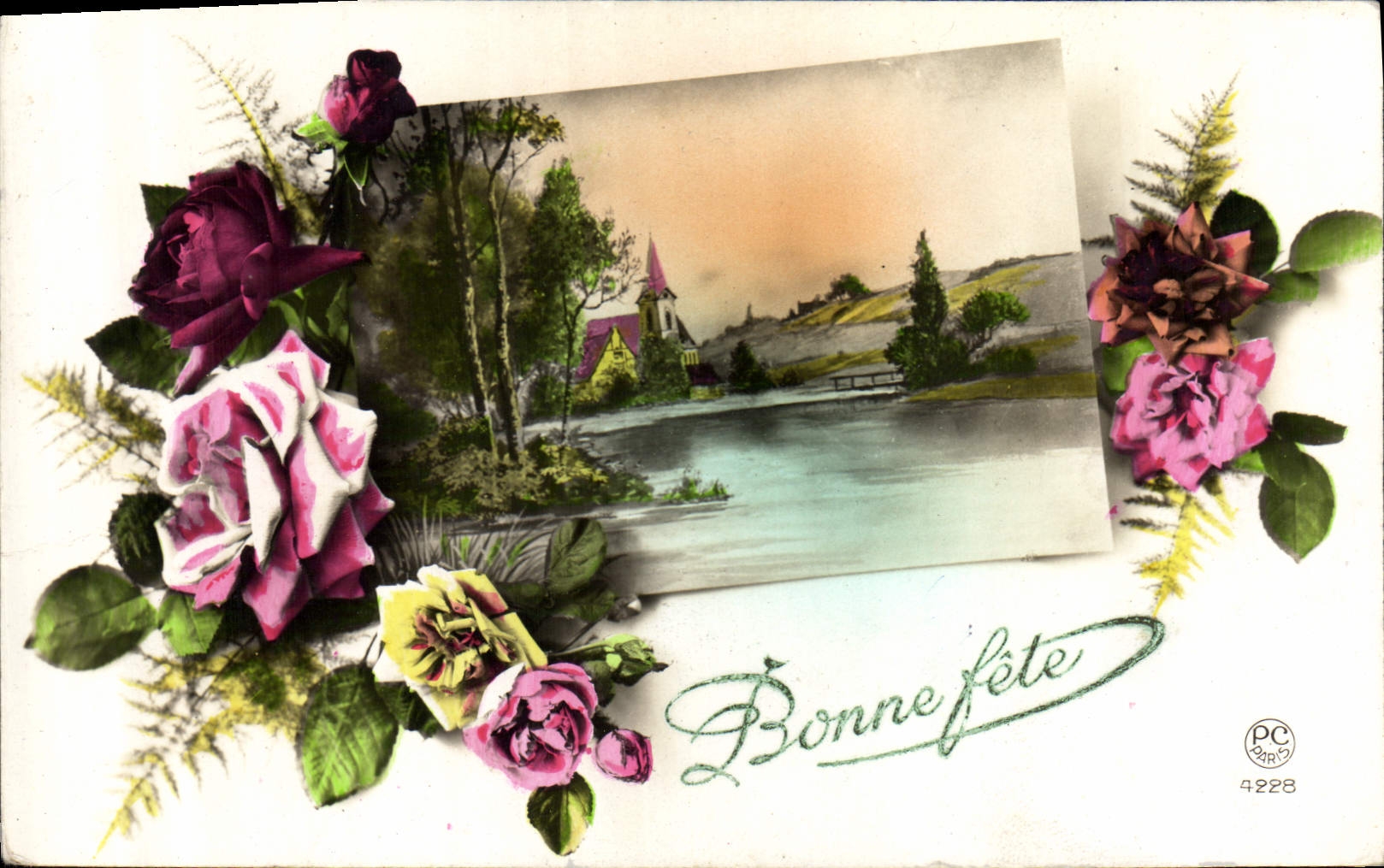 CPA Bonne fete Fleurs