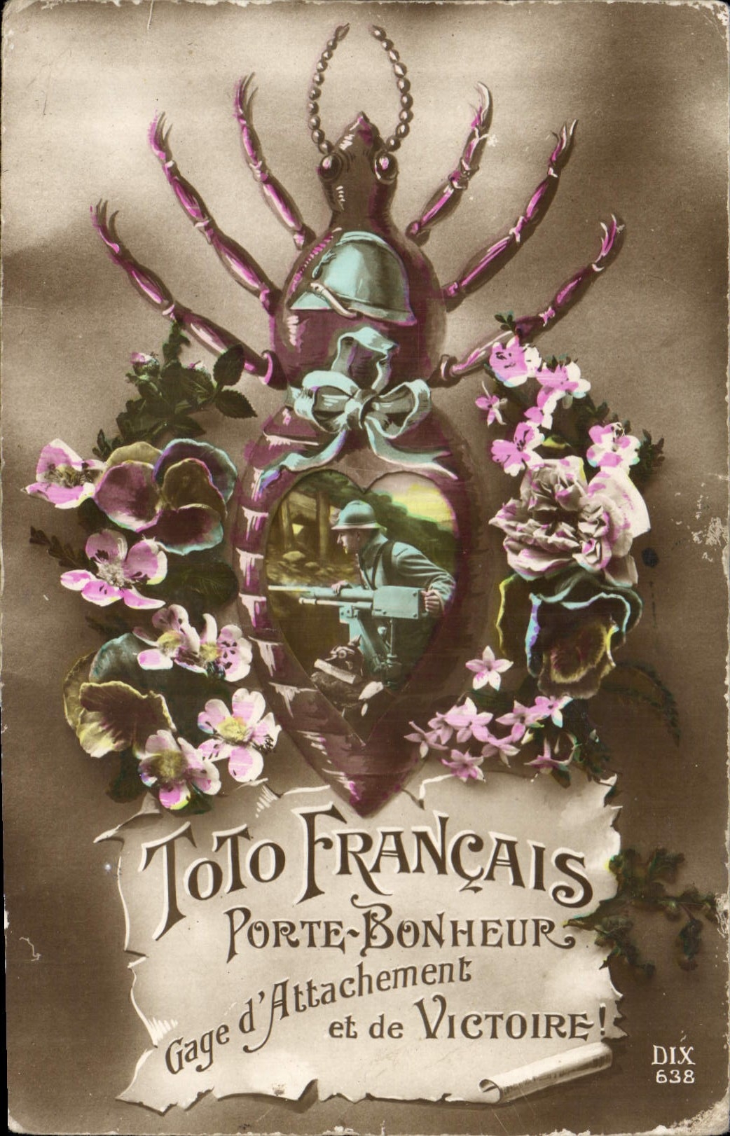 CPA Toto Francais Porte Bonheur Gage d'Attachement et de Victoire