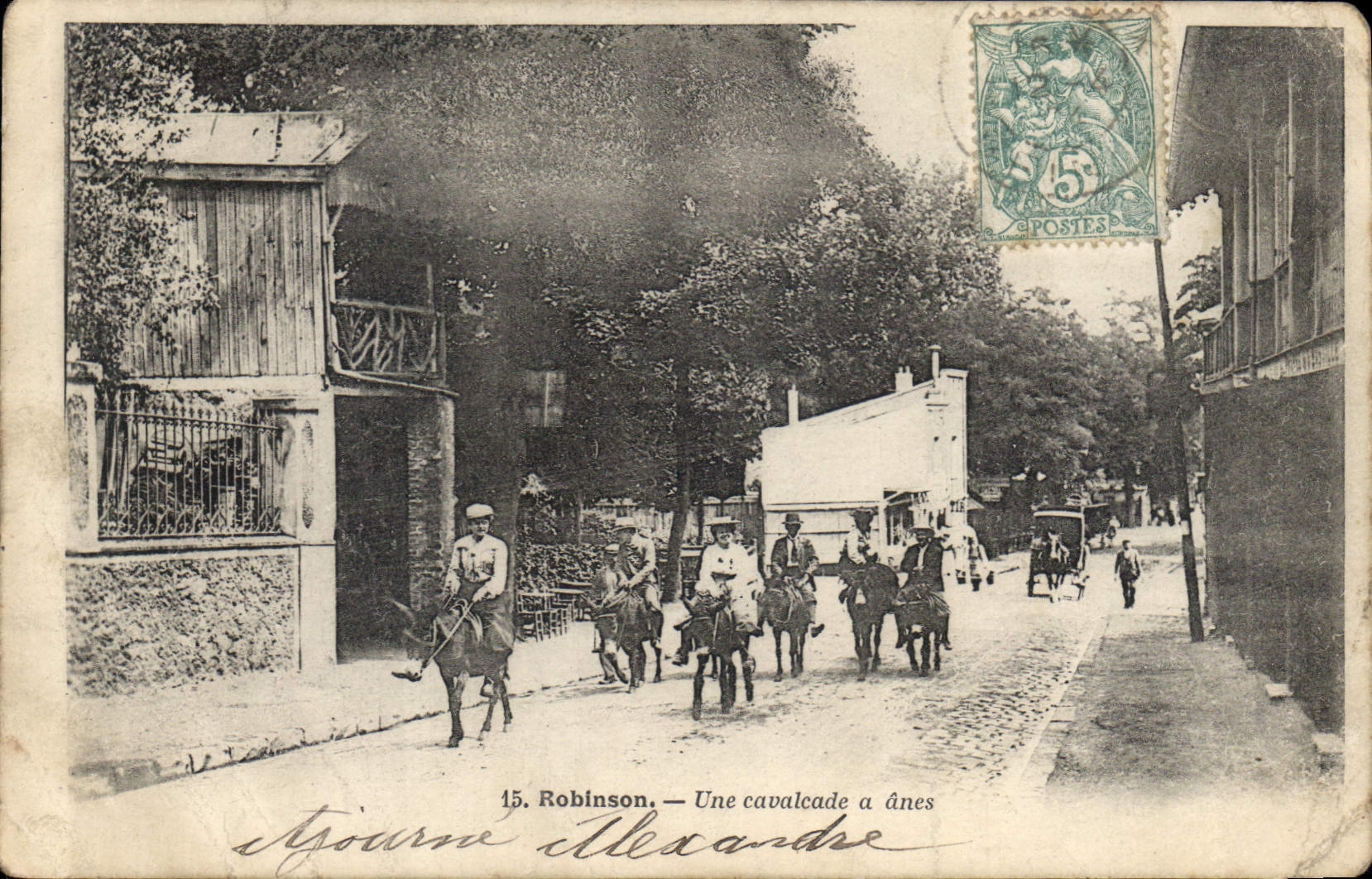CPA Robinson Une Cavalcade a unes Anes Mules