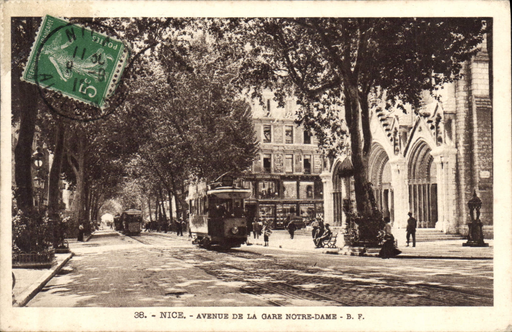 CPA Nice Avenue de la Gare Notre Dame Tramway
