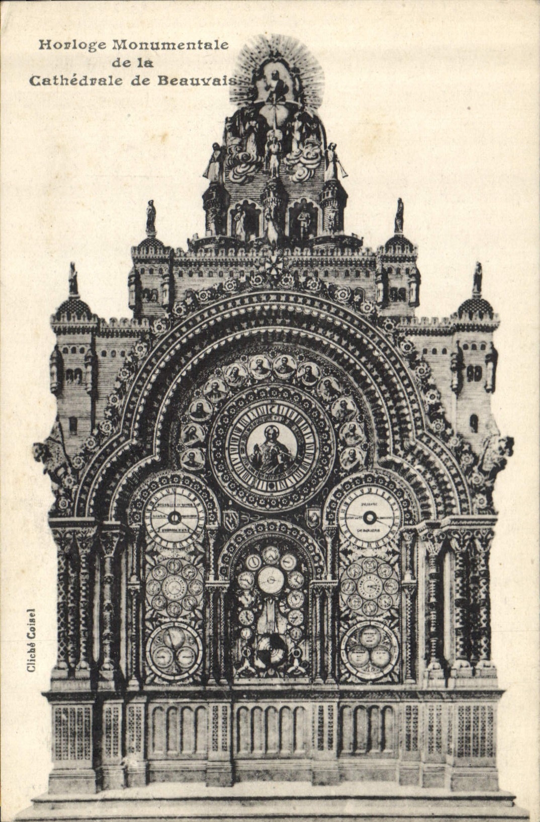 CPA Horloge Monumentale de la Cathedrale de Beauvaise 