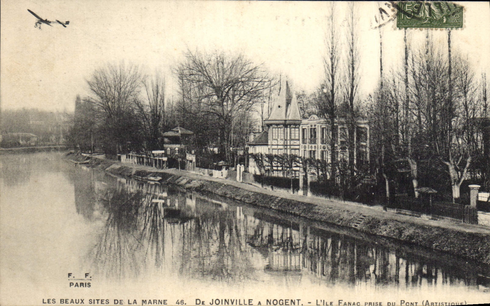 CPA Les Beaux Sites de la Marne De Joinville a Nogent L'Ile Fanac prise du Pont Artistique