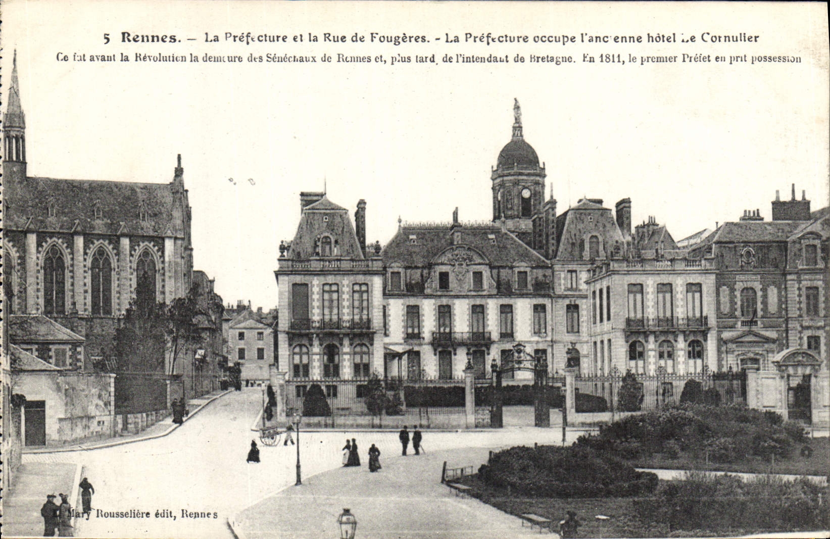 CPA Rennes La Prefecture et la Rue de Fougeres 