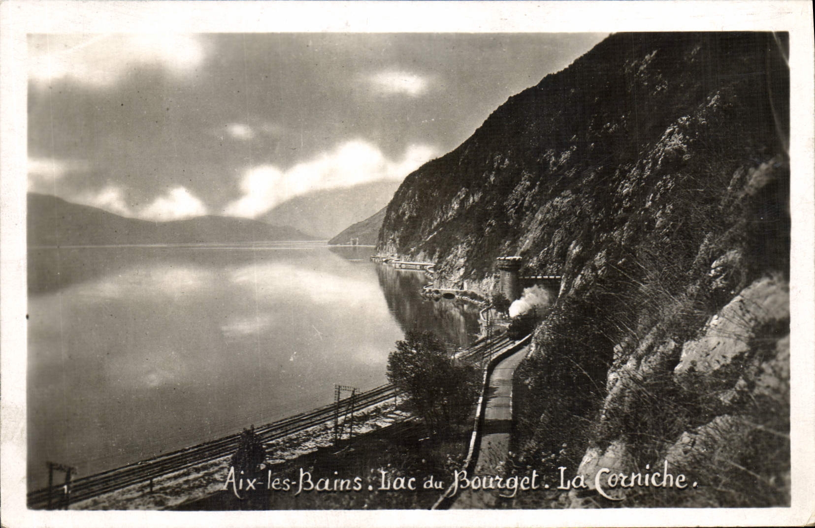 CPA Aix les Bains Lac du Bourget La Corniche Train