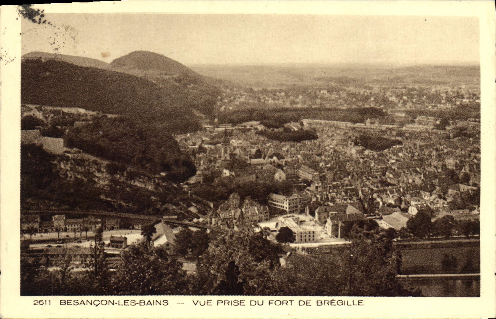 CPA Besancon les Bains vue prise du Fort de Bregille 