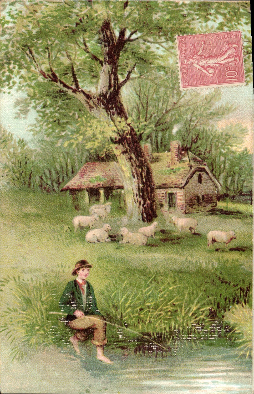 CPA Fantaisie Berger moutons 