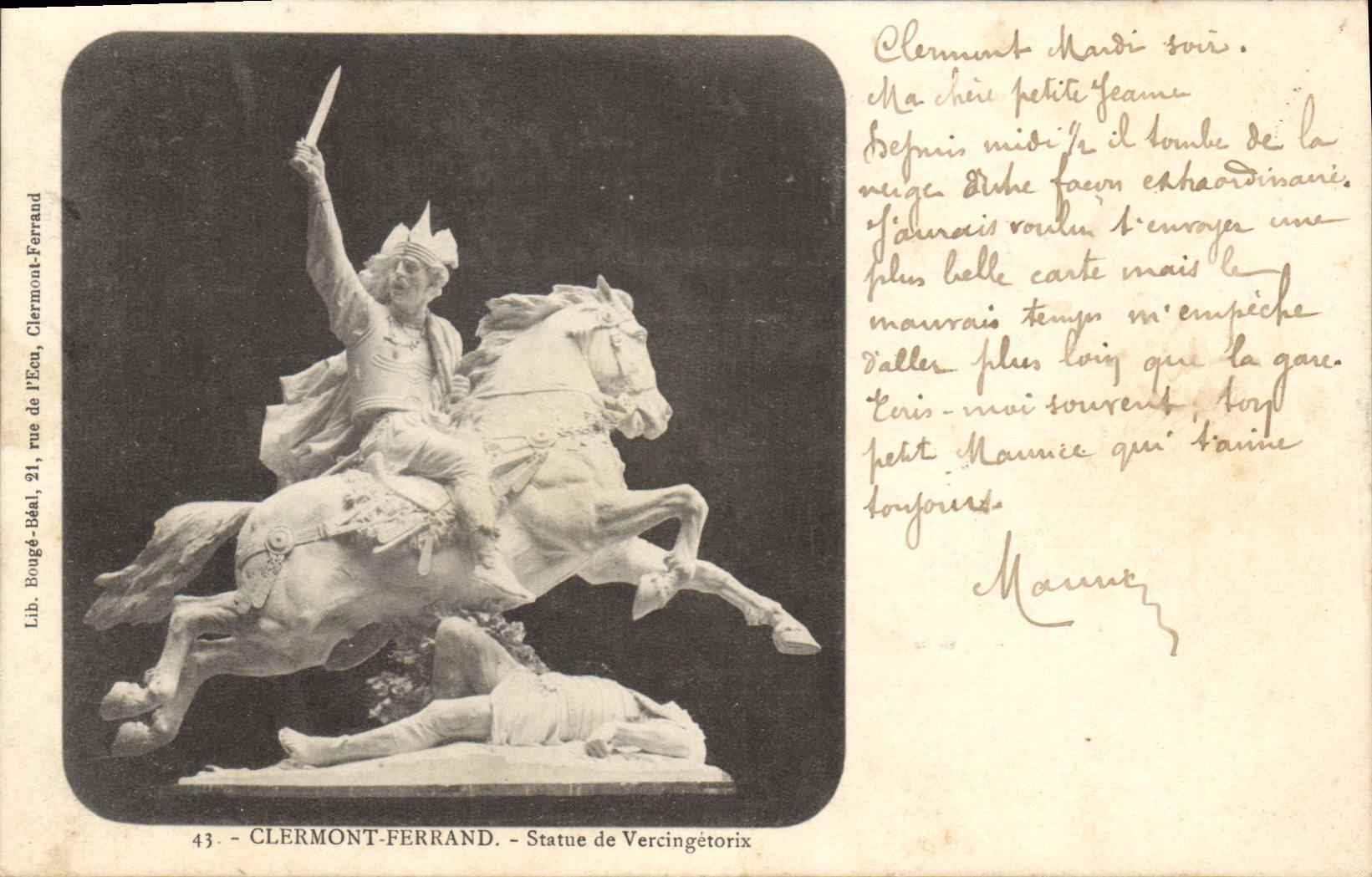 CPA Clermont Ferrand statue de Vercingetorix 