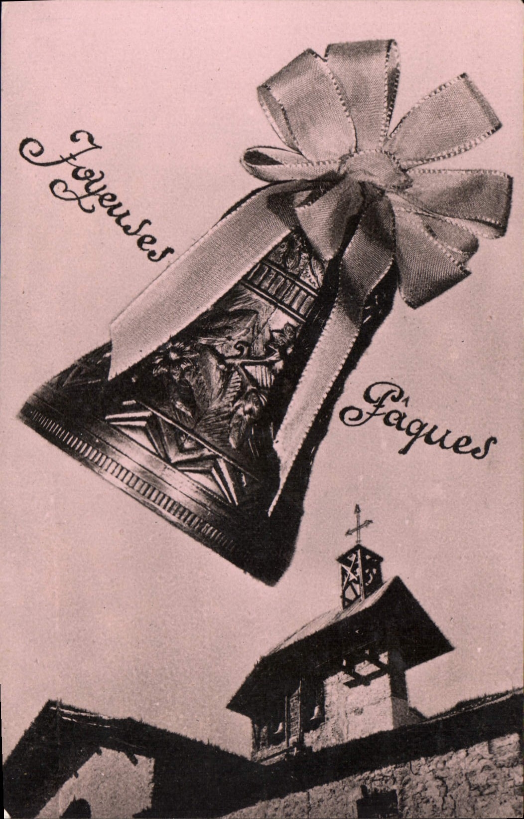 CPA Joyeuses Paques Cloche