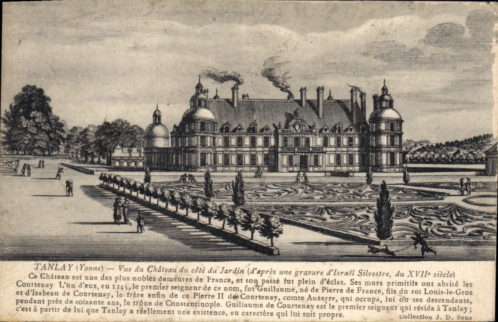 CPA Tanlay Yonne vue du chateau du cote du jardin d'apres une gravare d'Israel Silvestre du XVII sie