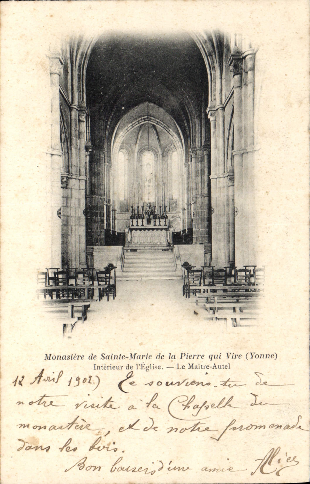CPA Monastere de Sainte Marie de la Pierre Qui Vire Yonne interieur de l'eglise le Maitre Autel