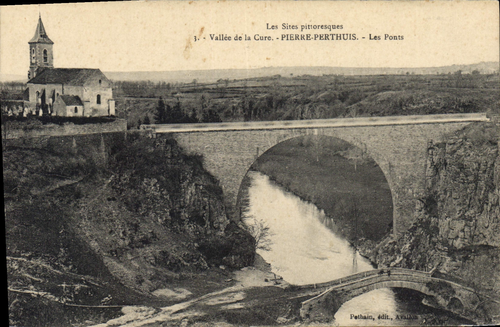 CPA Les Sites Pittoresques Vallee de la Cure Pierre Perthuis les Ponts
