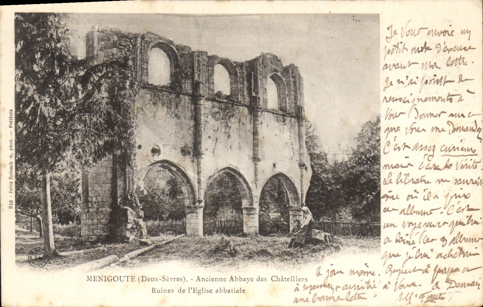 CPA Menigoute Deux Sevres Ancienne Abbaye des Chatelliers Ruines de l'eglise Abbatiale