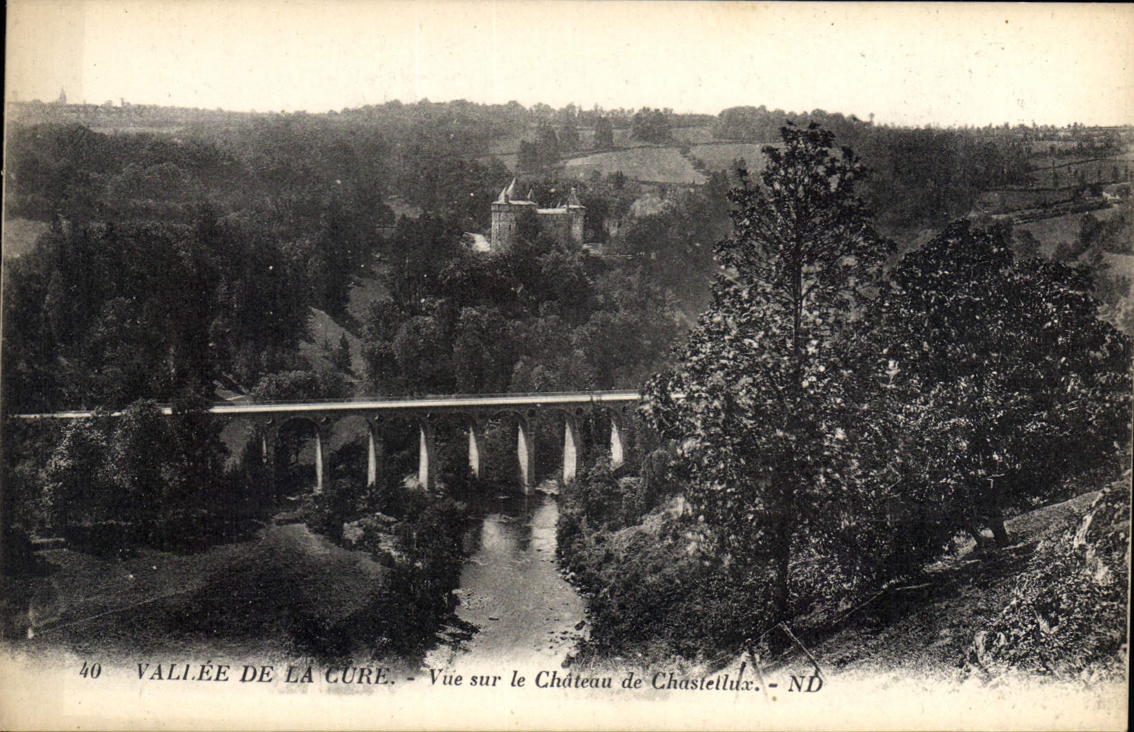 CPA Vallee de la Cure Vue sur le Chateau de Chastellux 