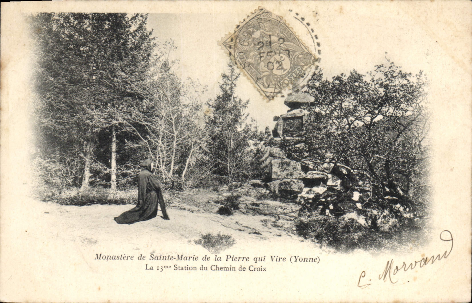 CPA Monastere de Sainte Marie de la Pierre qui Vire Yonne La 13me Station du Chemin de Croix 