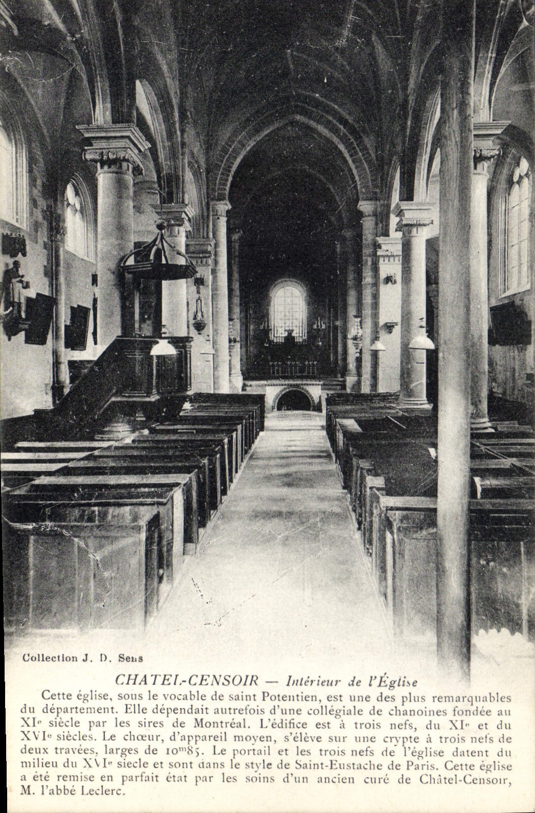 CPA Chatel Censoir Interieur de l'Eglise 