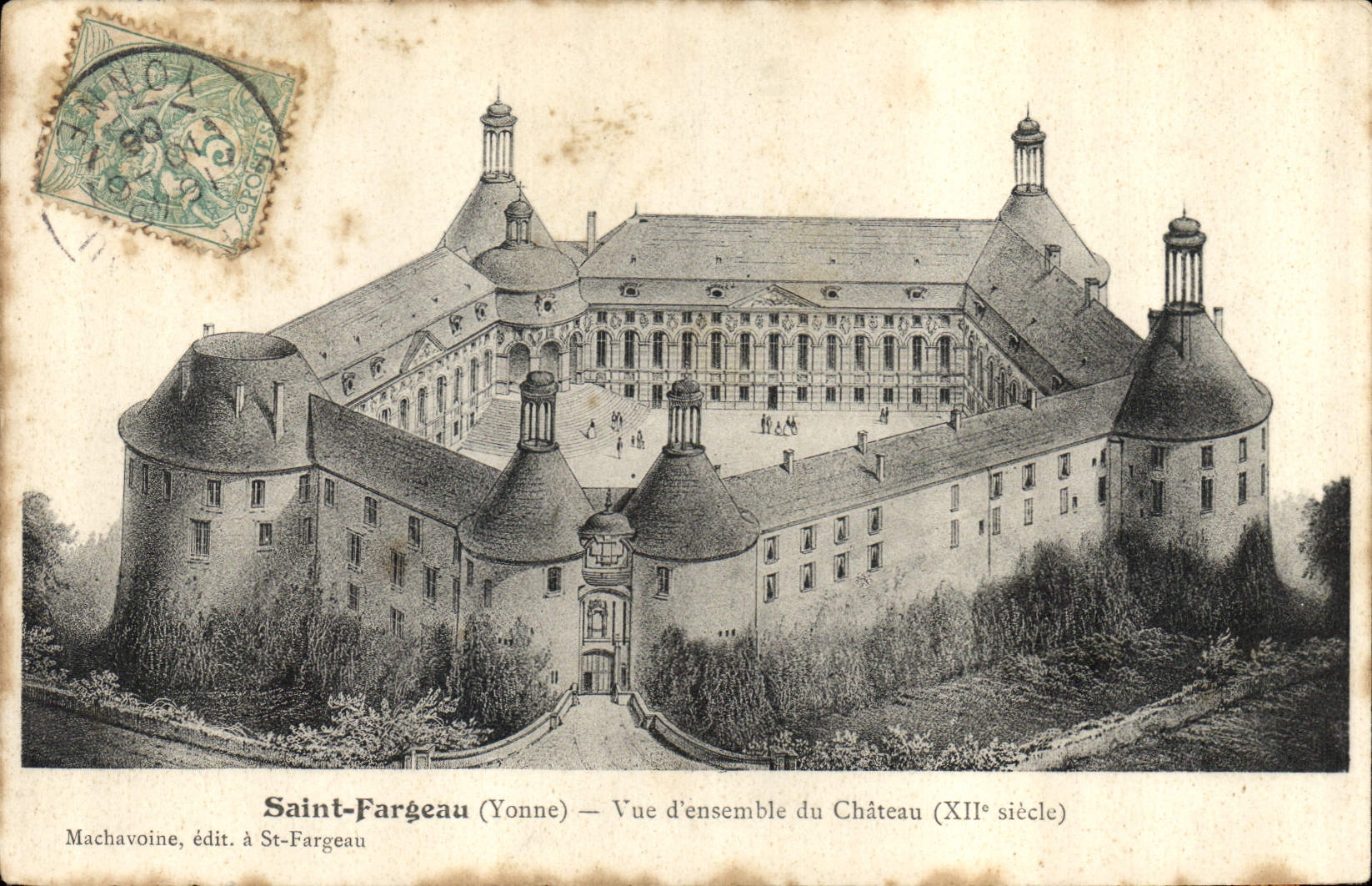 CPA Saint Fargeau Yonne vue d'ensemble du chateau XII siecle