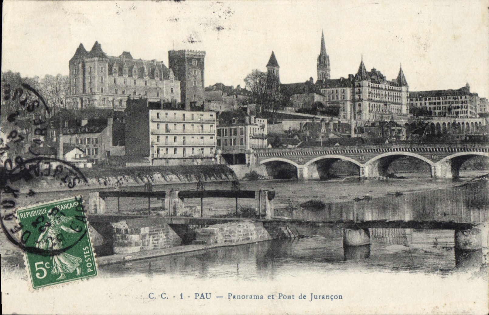CPA Pau Panorama et Pont de Jurancon 