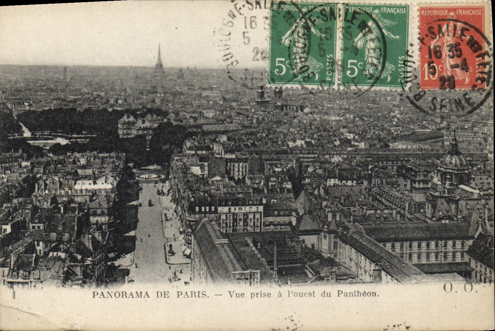CPA Panorama de Paris vue prise a l'ouest du Pantheon