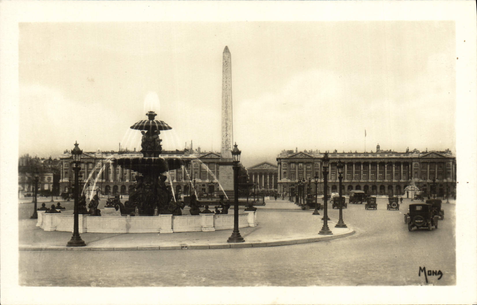 CPA Les Petits Tableaux de Paris la place de la Concorde les Fontaines dues a Hitte et l'Obelisque d