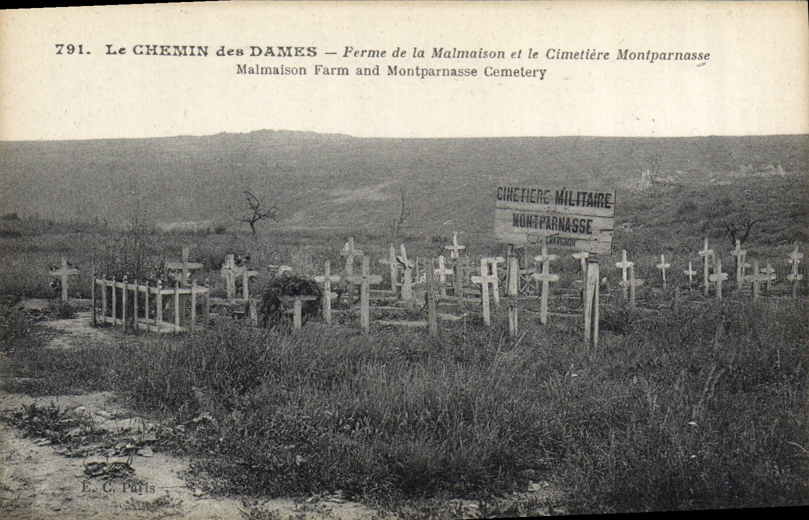 CPA Le Chemin des Dames Ferme de la Malmaison et le Cimetiere Montparnasse