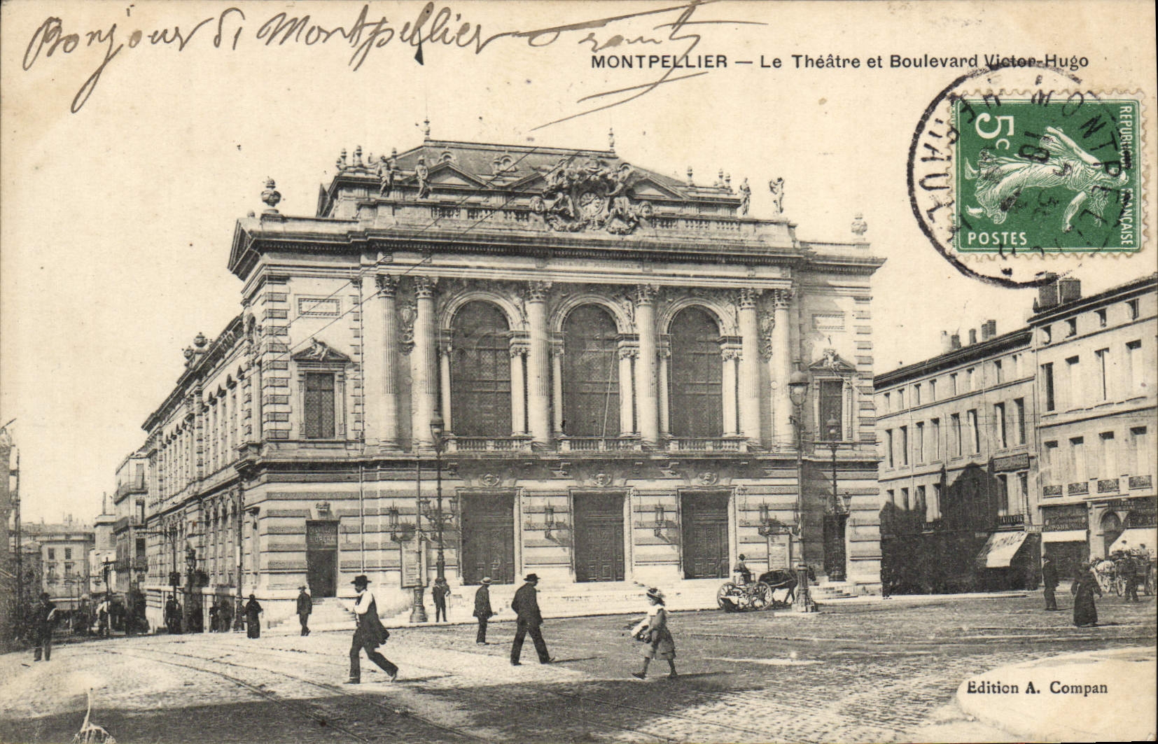 CPA Montpellier le Theatre et Boulevard Victor Hugo 