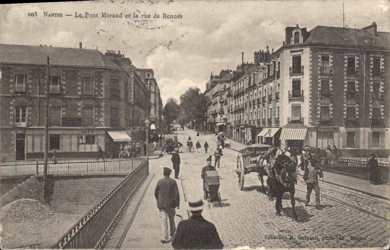 CPA Nantes le Pont Morand et la Rue de Rennes 