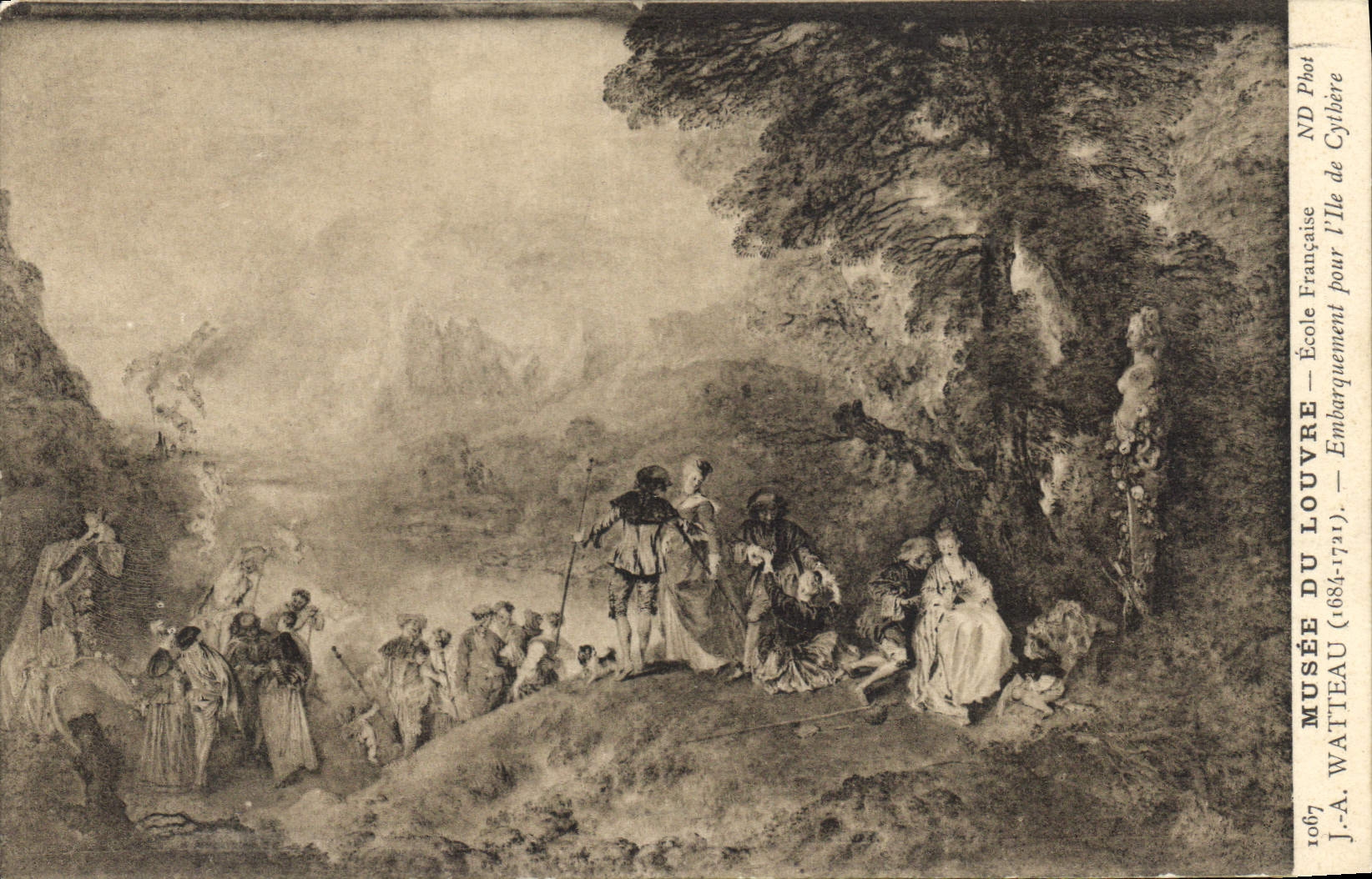 CPA Musee de Louvre Ecole Francaise Watteau 1684 1721 Embarquement pour l'Ile de Cythere 
