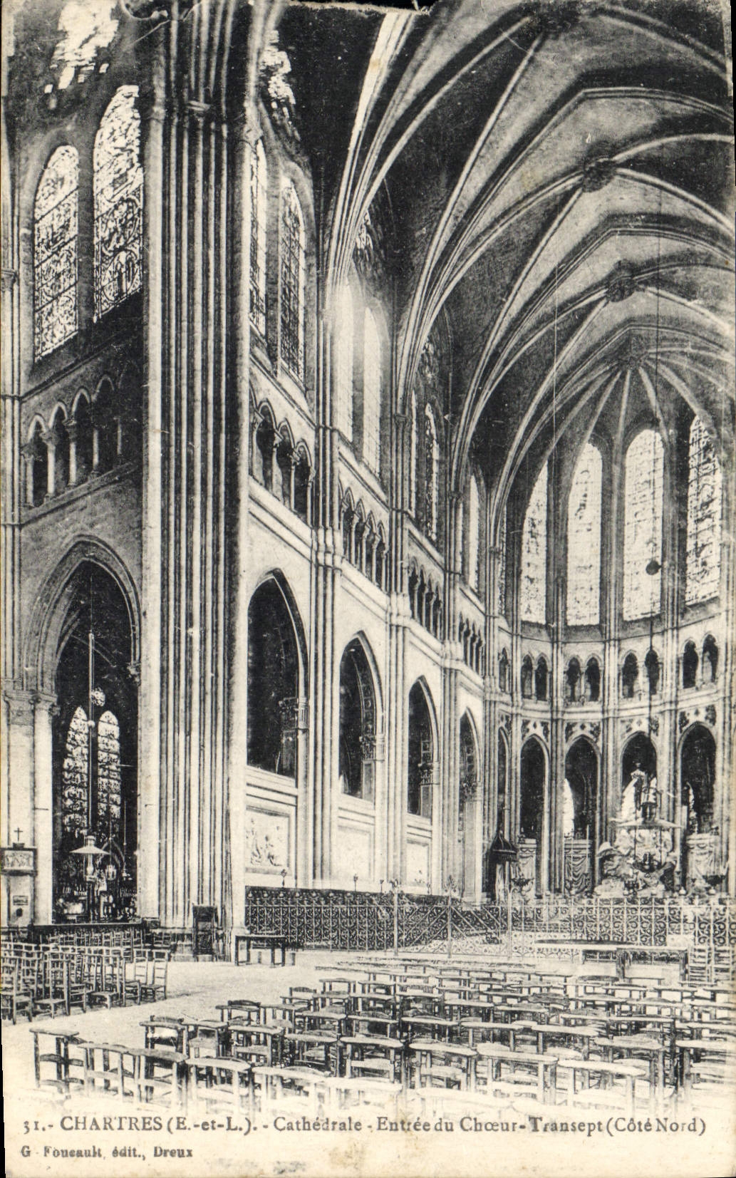CPA Chartres E et L Cathedrale Entree du Choeux Transept Cote Nord 