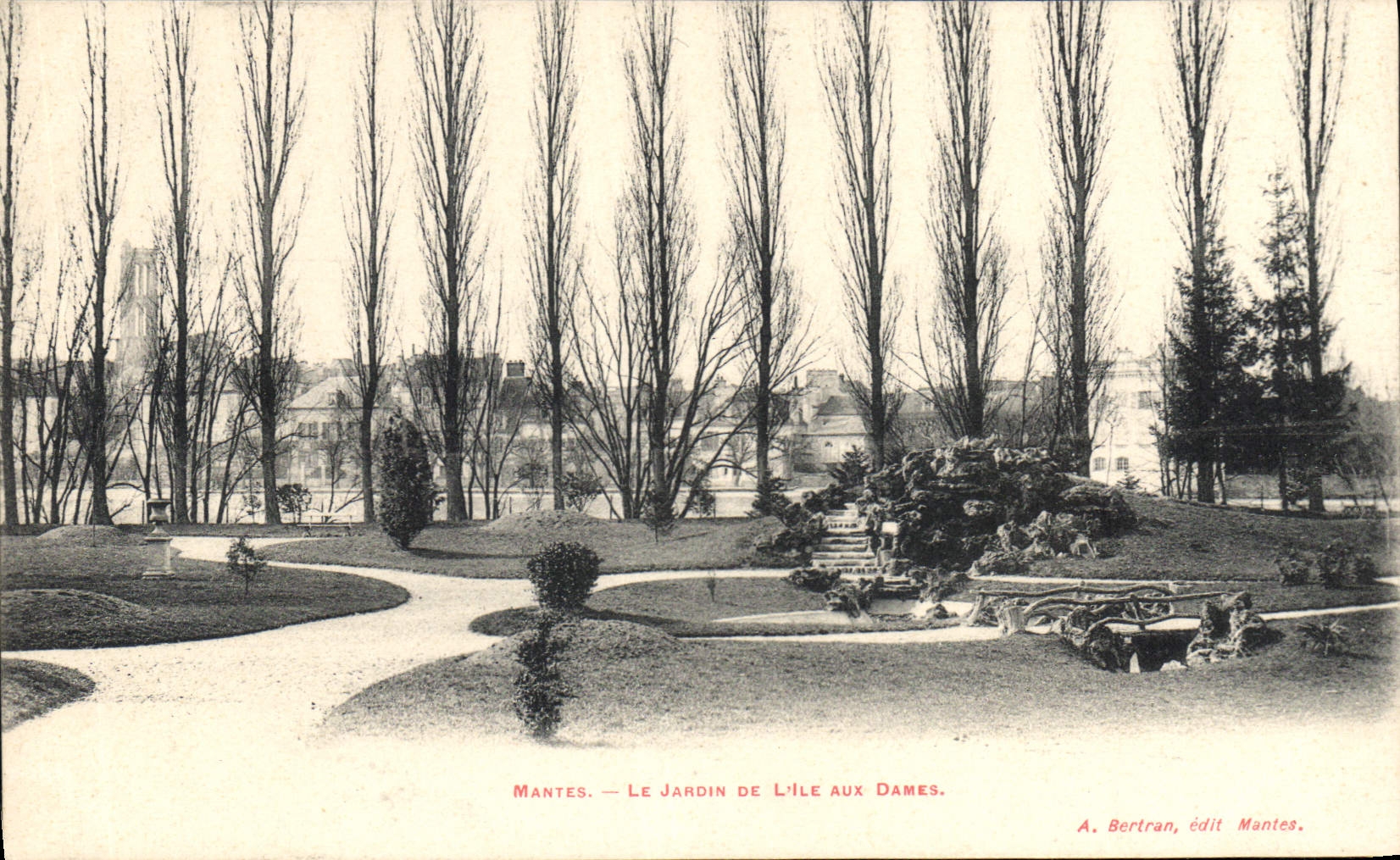 CPA Mantes Le Jardin de l'Ile aux Dames