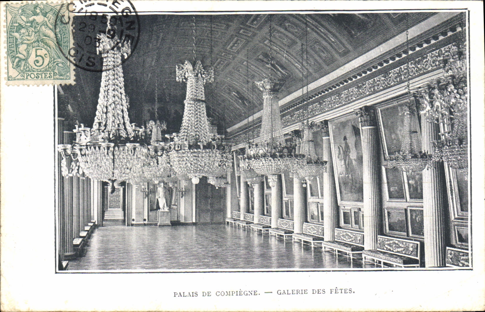 CPA Palais de Compiegne Galerie des Fetes 