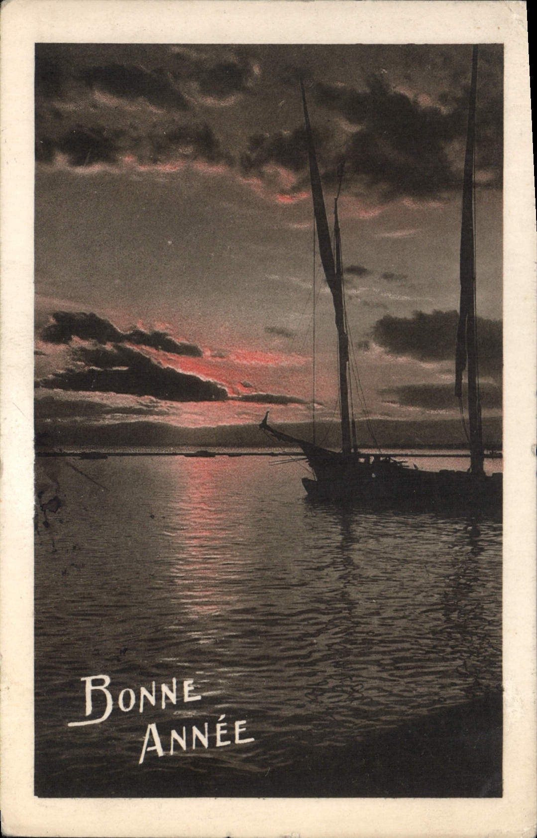 CPA Bonne Annee Bateau