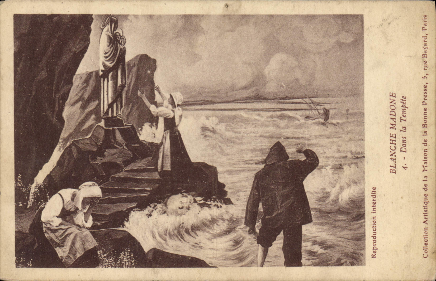 CPA Blanche Madone Dans la Tempete