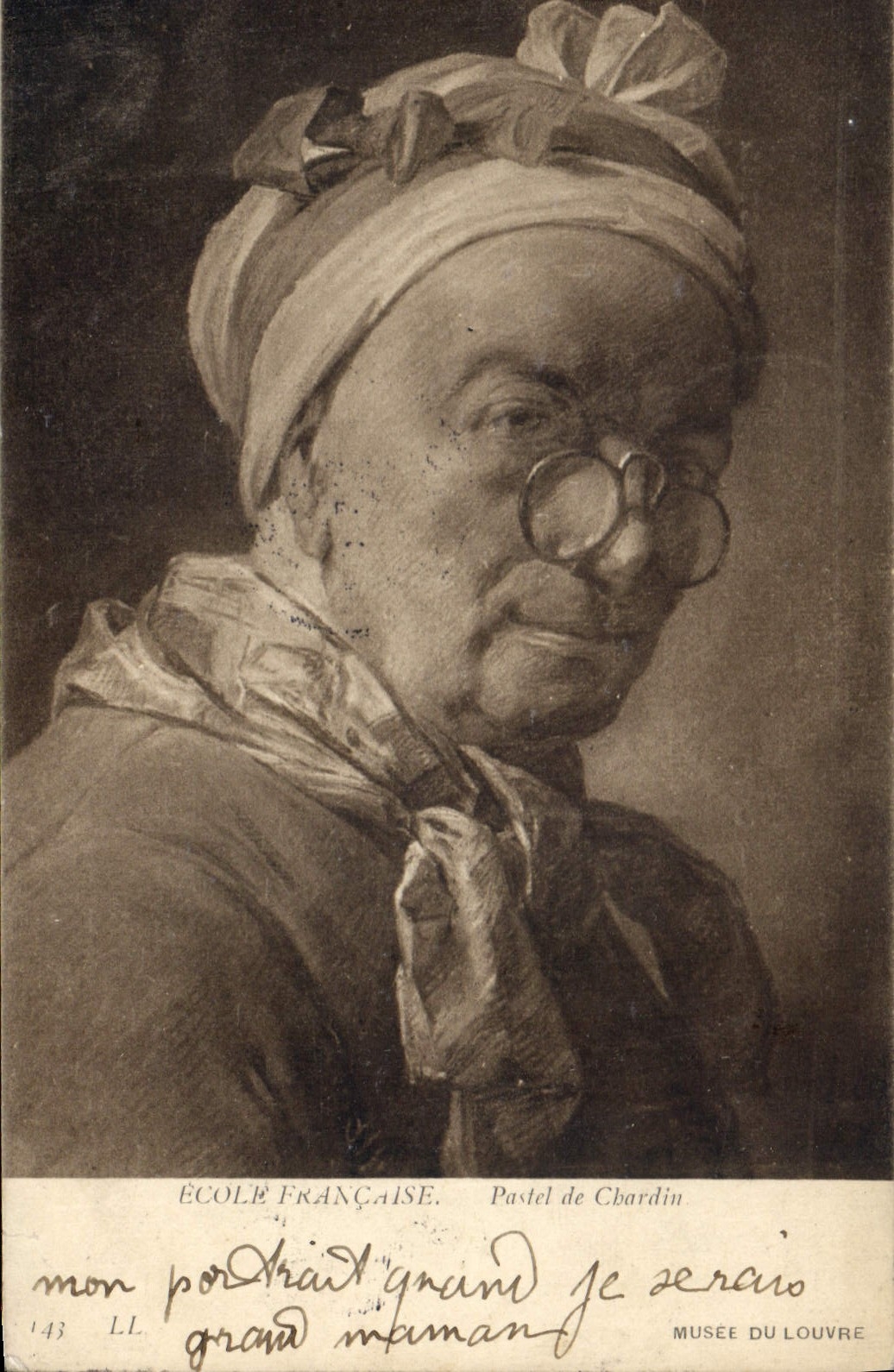 CPA Musee de Louvre Ecole Francaise Pastel de Chardin 
