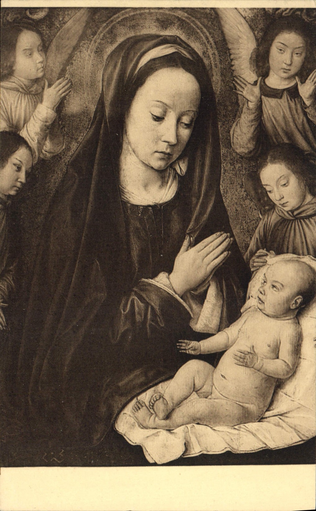 CPA Musee de Bruelles La Maitre de Moulins Vierge et enfant adores par les anges