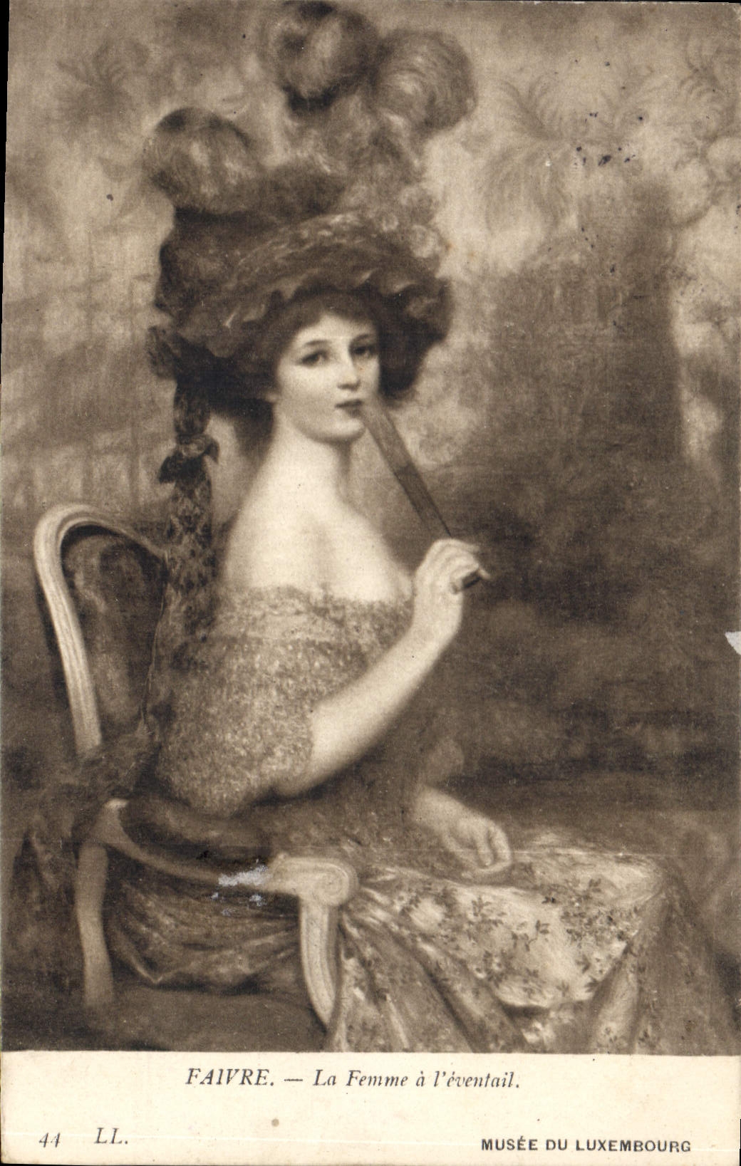 CPA Faivre La Femme a l'eventail Musee de Luxembourg 
