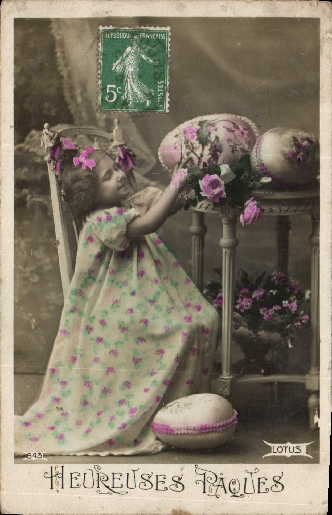 CPA Enfant Pâques Œufs