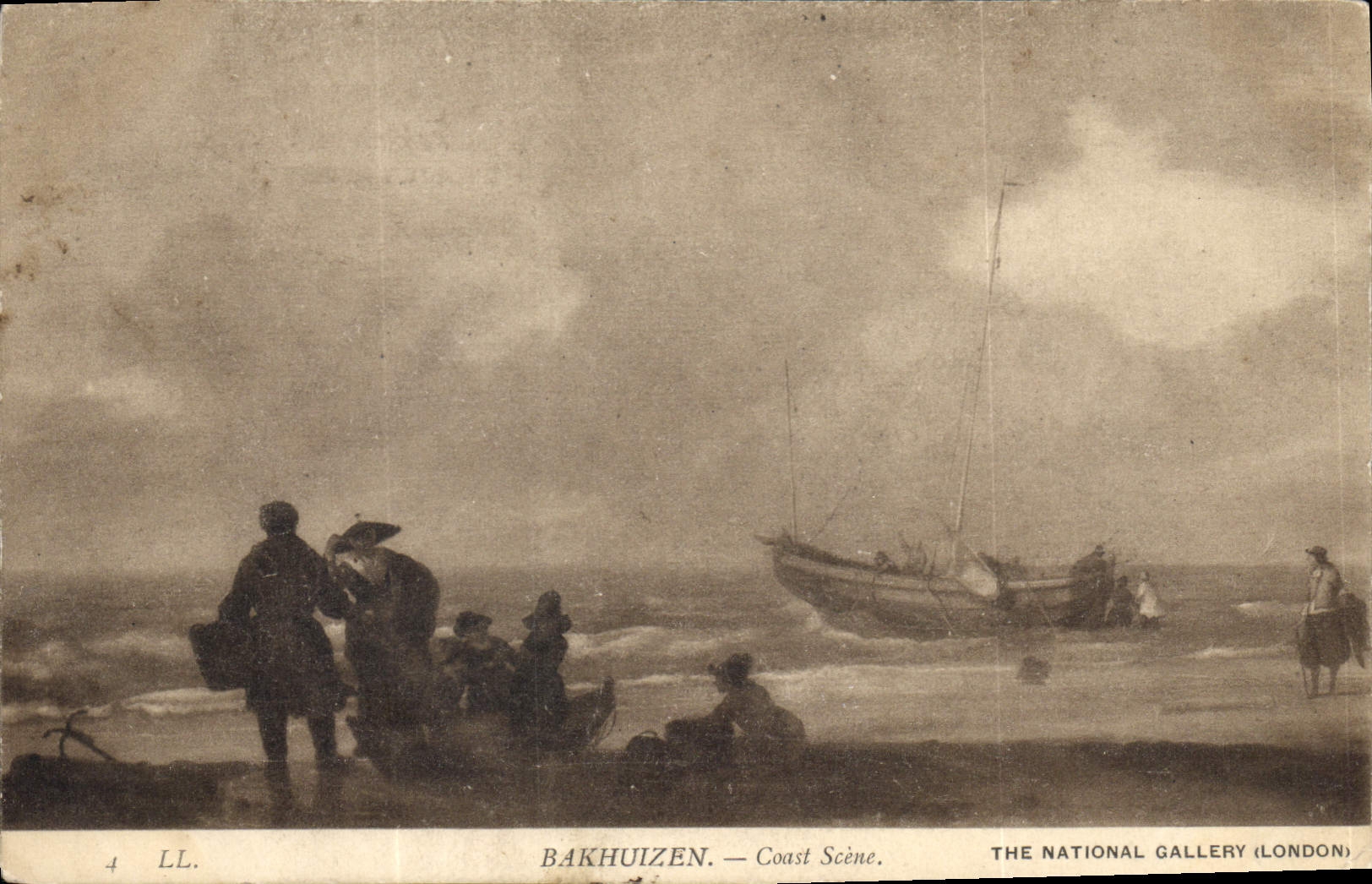 CPA Bakhuizen Coast Scene The National Gallery London Au bord de la mer Am Merr 