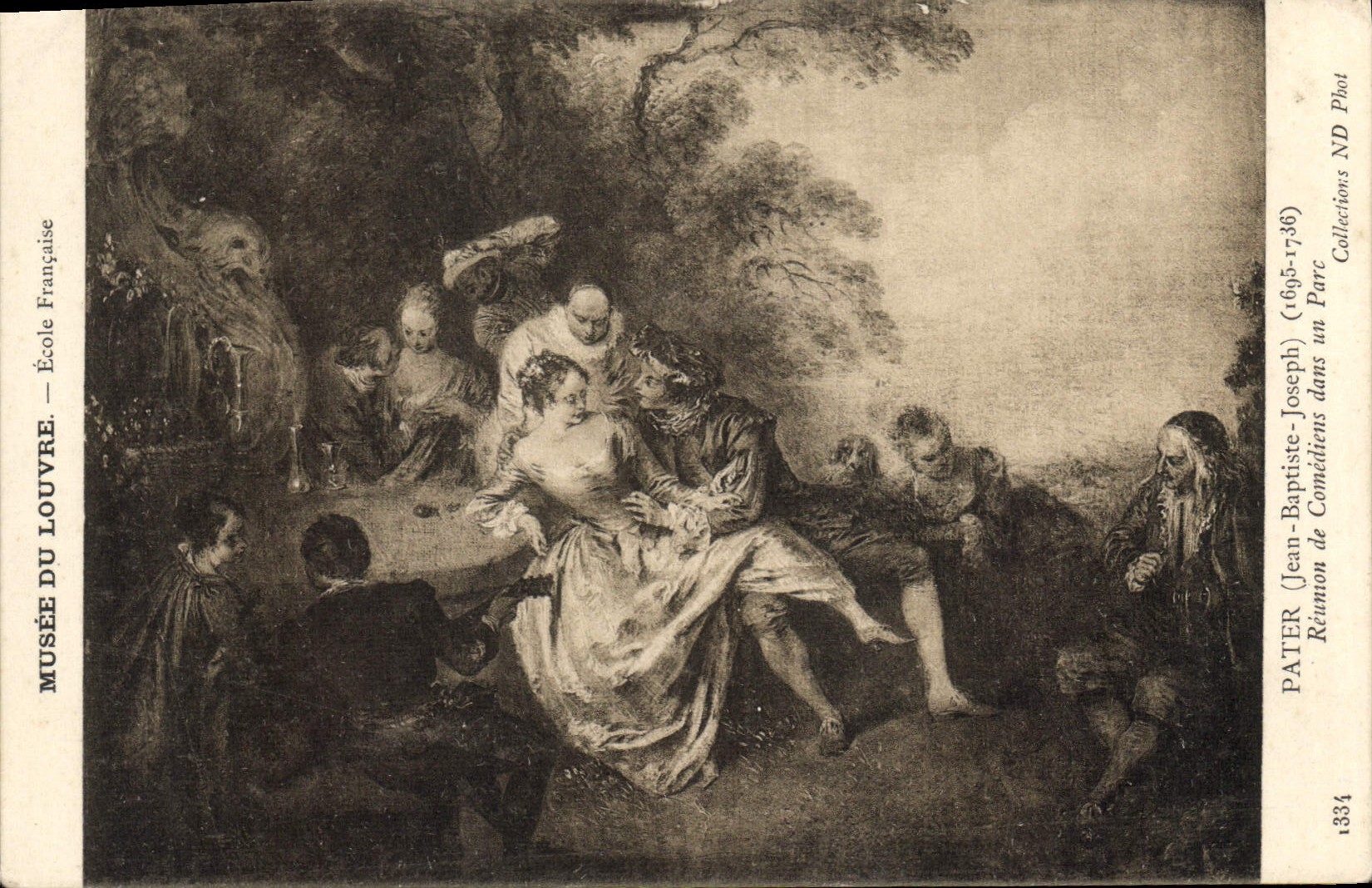 CPA Musee de Louvre Parter Jean Baptiste Joseph Reunionn de Comediens dans un Parc 